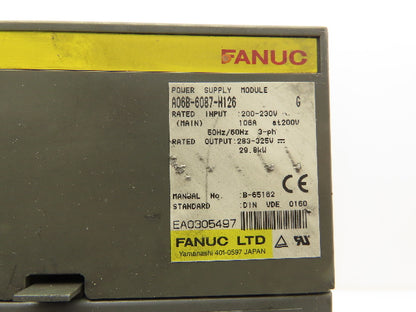 Fanuc A06B-6087-H126 Power Supply Module 325V 29.8kW Ser G
