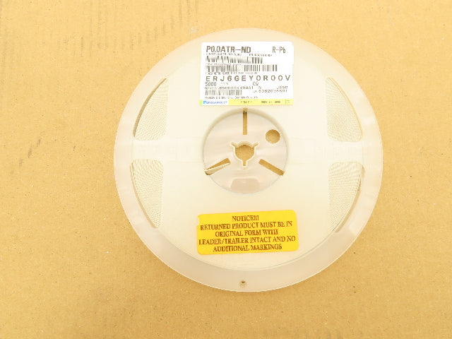 Panasonic ERJ6GEY0R00V Fixed Metal Glaze Flat Chip Resistor 0 Ohms 5000 Pieces