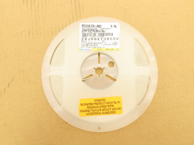 Panasonic ERJ6GEY0R00V Fixed Metal Glaze Flat Chip Resistor 0 Ohms 5000 Pieces