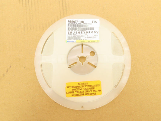 Panasonic ERJ6GEY0R00V Fixed Metal Glaze Flat Chip Resistor 0 Ohms 5000 Pieces