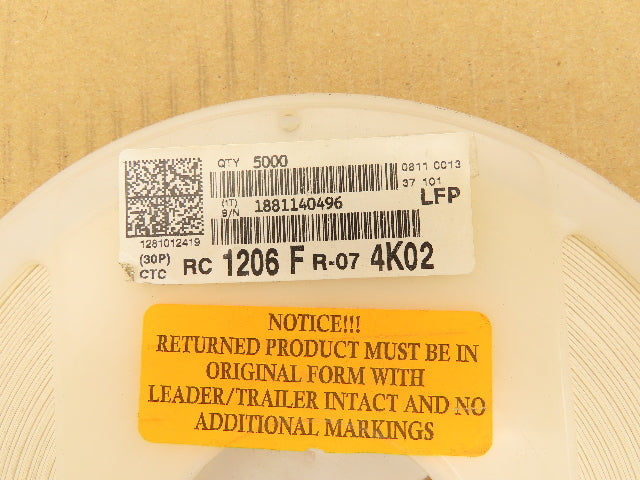 Yageo RC1206FR-074K02L Chip Resistor Tape And Reel 4.02 kOhms 1/4W 5000 Pcs