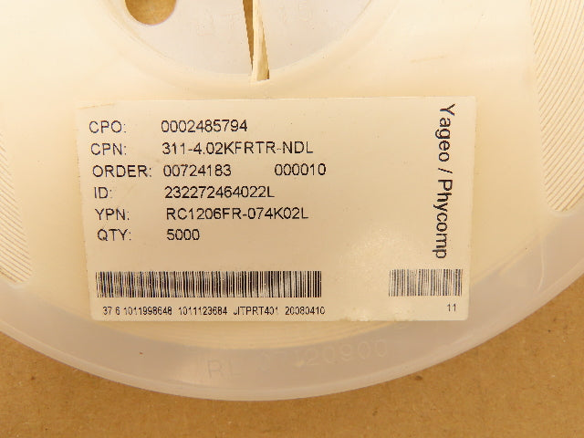 Yageo RC1206FR-074K02L Chip Resistor Tape And Reel 4.02 kOhms 1/4W 5000 Pcs