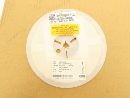 Yageo RC1206FR-074K02L Chip Resistor Tape And Reel 4.02 kOhms 1/4W 5000 Pcs