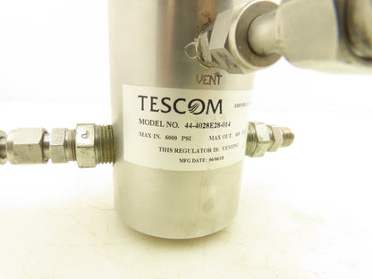 Tescom 44-4028E28-014 Stainless Diaphragm Pressure Reducing Regulator 6000 PSI