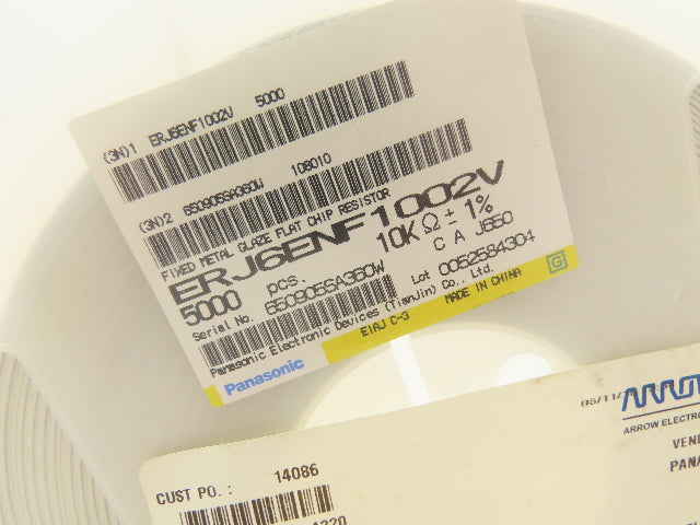 Panasonic ERJ6ENF1002V Fixed Metal Glaze Flat Chip Resistor 10 kOhms ± 1% 1/8W