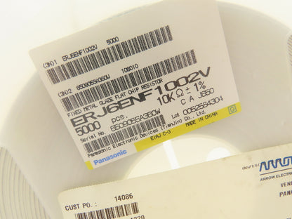 Panasonic ERJ6ENF1002V Fixed Metal Glaze Flat Chip Resistor 10 kOhms ± 1% 1/8W