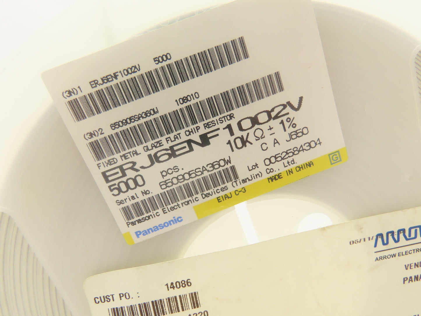 Panasonic ERJ6ENF1002V Fixed Metal Glaze Flat Chip Resistor 10 kOhms ± 1% 1/8W