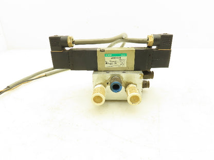 CKD 4KB240-B Solenoid Valve 2-Port Manifold 1/4" and 1/8" NPT