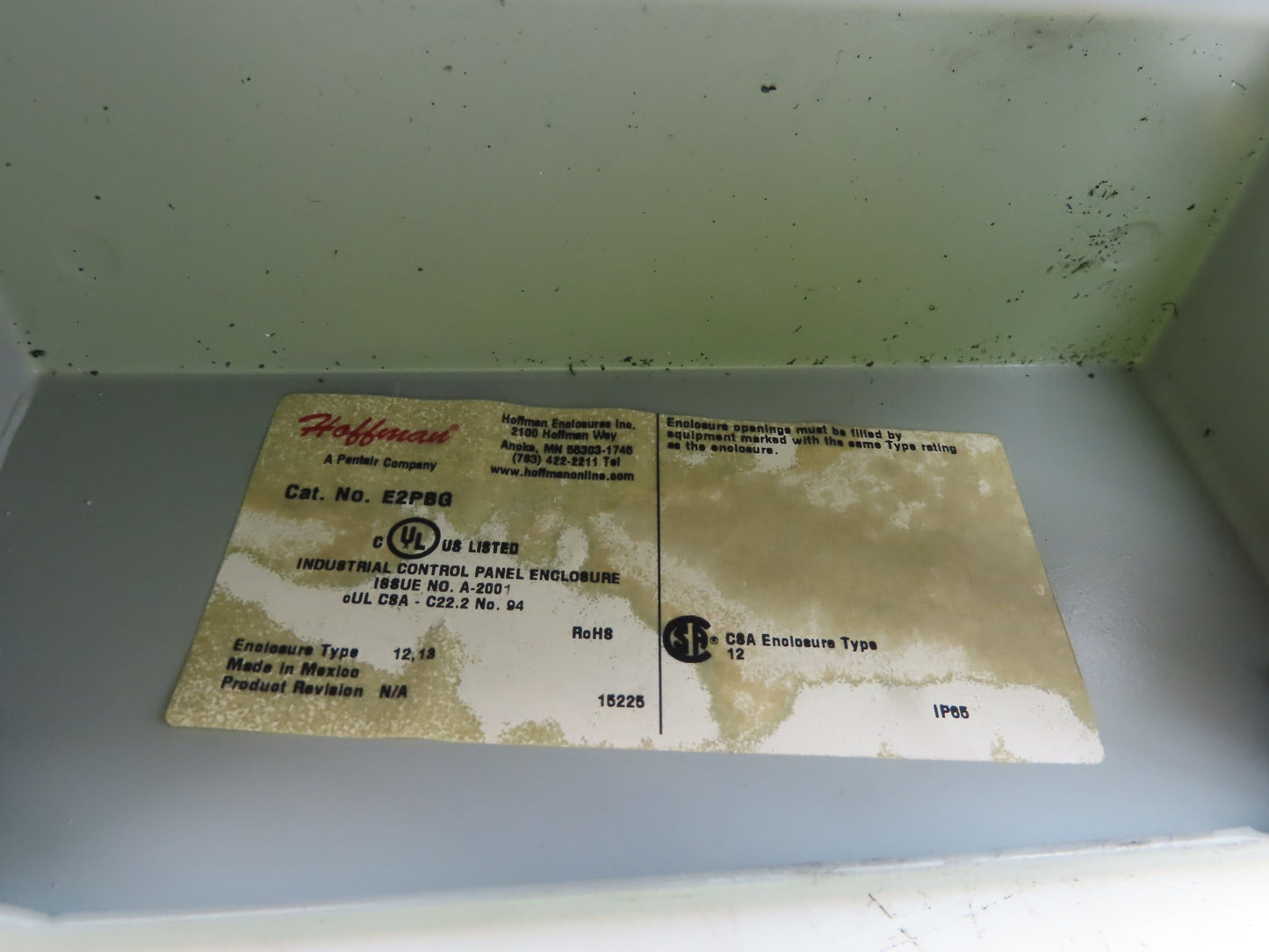 Hoffman E2PBG Electrical Pushbutton Enclosure 6x3-1/2x3" Lot of 2