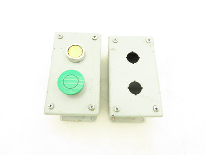 Hoffman E2PBG Electrical Pushbutton Enclosure 6x3-1/2x3" Lot of 2