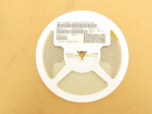 Kemet C0805C475K8PAC7800 Ceramic Capacitors 4.7 µF ± 10% 10V 2500 Pieces