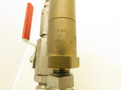 Generant HPRV-250B-N-500 Brass High Pressure Relief Valve 1/4" NPT Assembly
