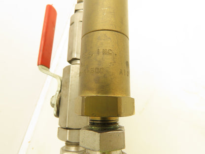 Generant HPRV-250B-N-500 Brass High Pressure Relief Valve 1/4" NPT Assembly