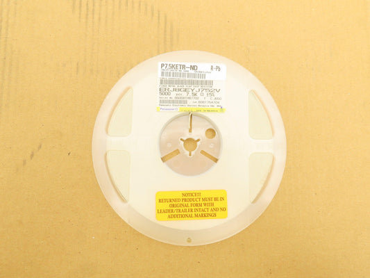Panasonic ERJ8GEYJ752V Fixed Metal Glaze Flat Chip Resistor 7.5 kOhms ± 5% 1/4W