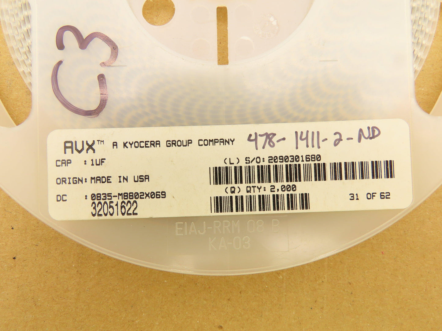 Kyocera 0805YD105KAT2A Ceramic Capacitors 1 µF 16V Surface Mount