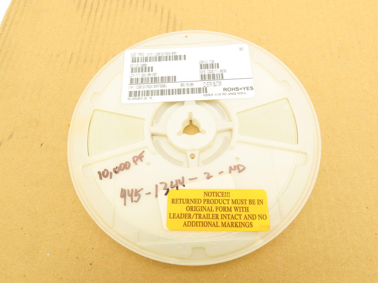 TDK C2012X7R2A103M Ceramic Capacitors 10,000 Pf 100V 4000 Pieces