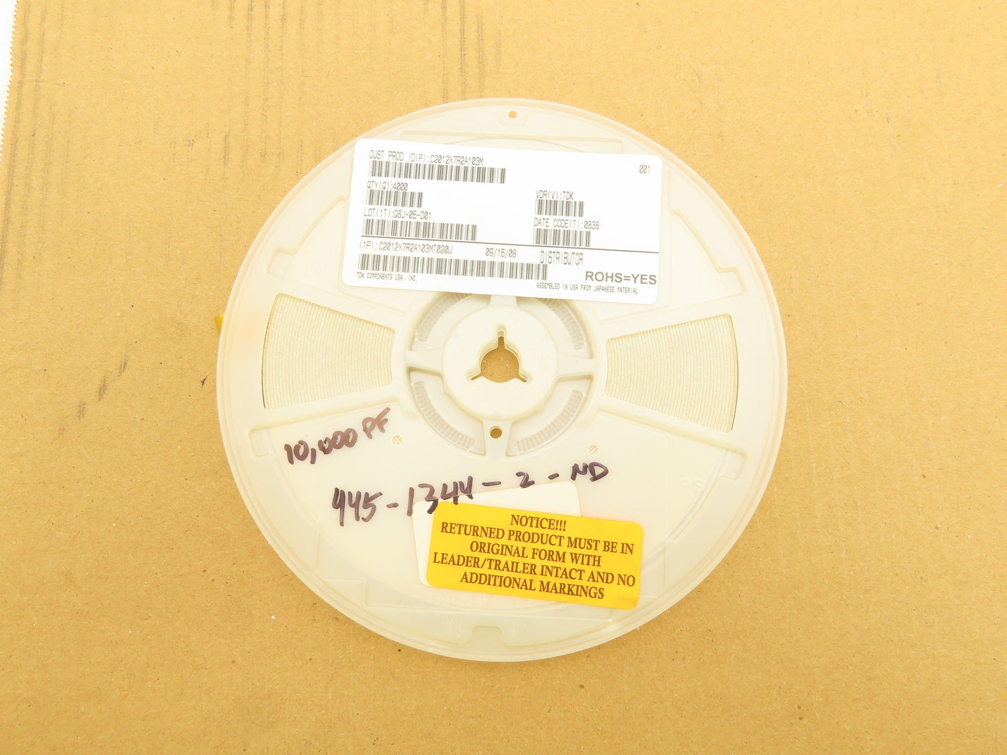 TDK C2012X7R2A103M Ceramic Capacitors 10,000 Pf 100V 4000 Pieces