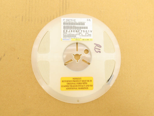 Panasonic ERJ6ENF7501V Fixed Metal Glaze Flat Chip Resistor 7.5kOhms  ± 1%