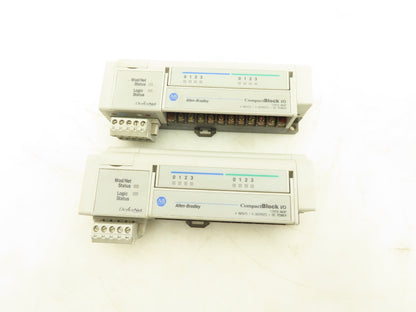Allen Bradley 1791D-4B4P DeviceNet 4 Channel I/O PLC Module Ser B Lot of 2