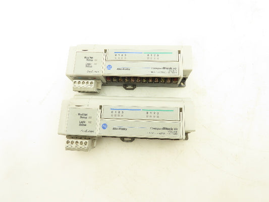 Allen Bradley 1791D-4B4P DeviceNet 4 Channel I/O PLC Module Ser B Lot of 2