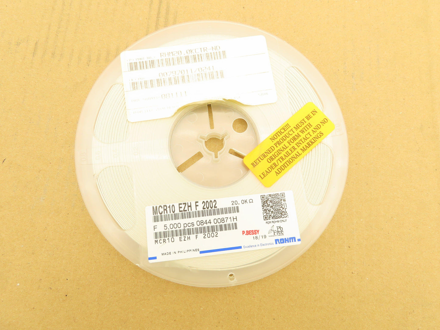 Rohm MCR10EZHF2002 Chip Resistor Tape And Reel 20 kOhms ± 1% 1/8W