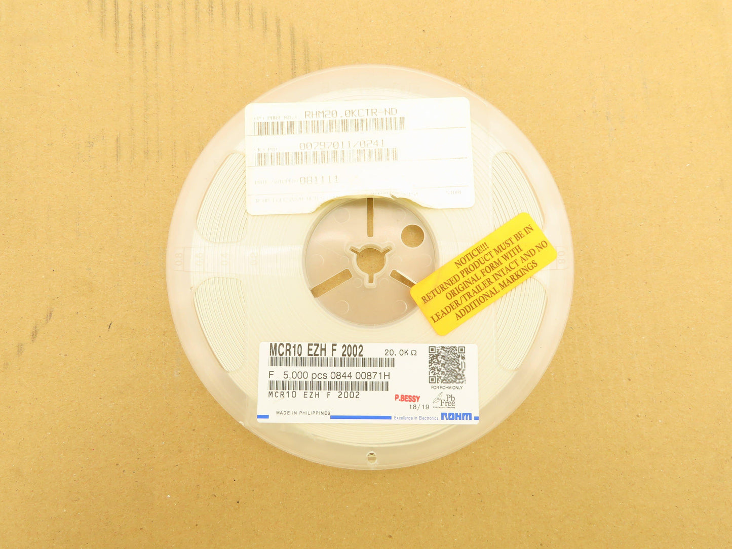 Rohm MCR10EZHF2002 Chip Resistor Tape And Reel 20 kOhms ± 1% 1/8W