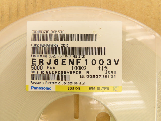 Panasonic ERJ6ENF1003V Fixed Metal Glaze Flat Chip Resistor 100 kOhms ± 1%