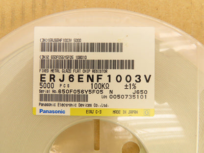 Panasonic ERJ6ENF1003V Fixed Metal Glaze Flat Chip Resistor 100 kOhms ± 1%