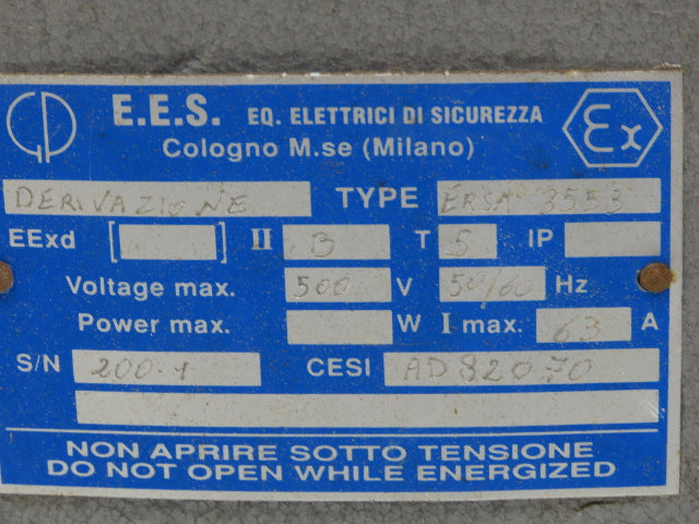 Ex-Tech ERSA-3553 Hinged Flameproof Electrical Box Enclosure 610x430x232mm