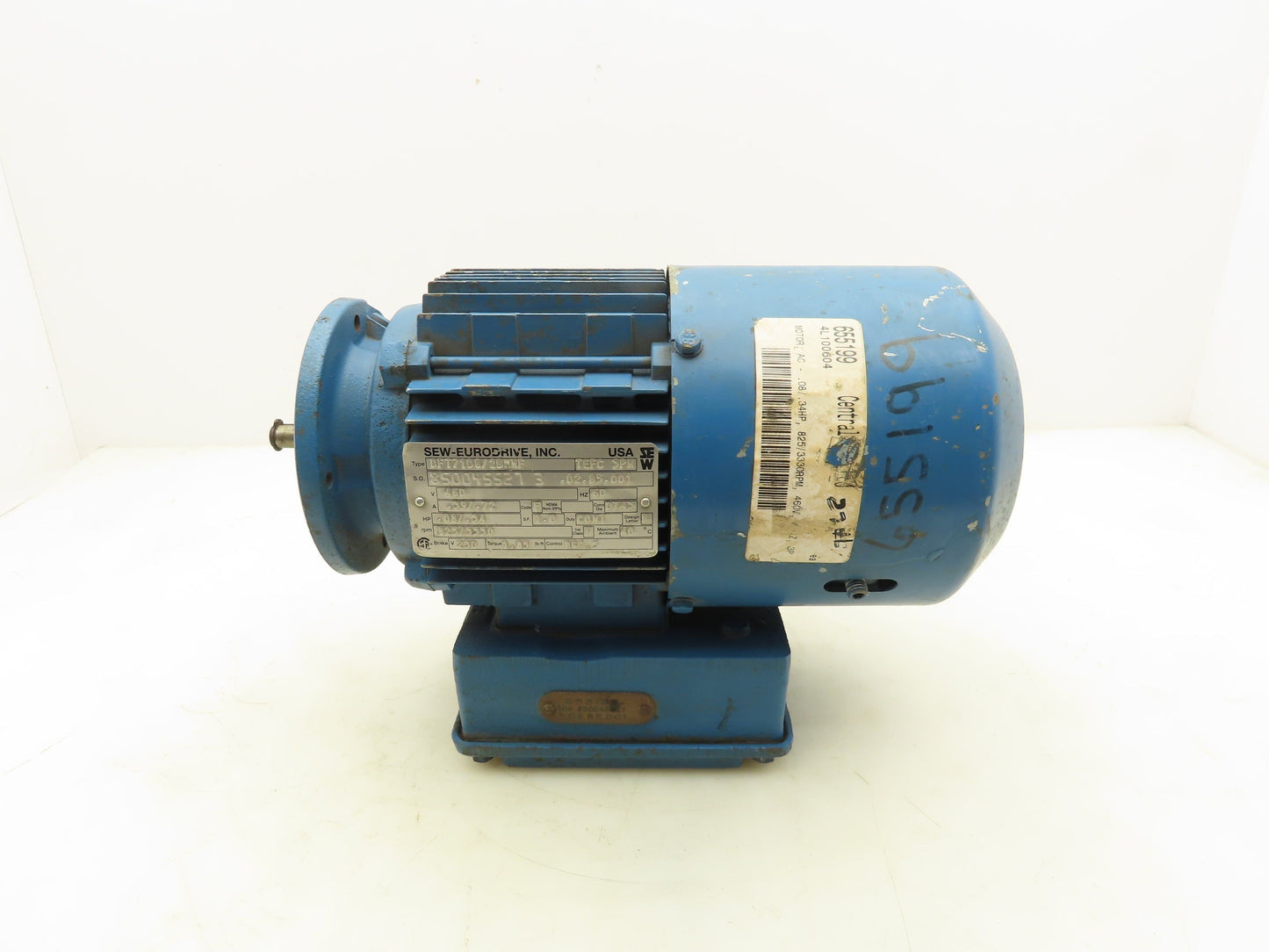 SEW Eurodrive DFT71D8/2BNHF AC Motor 0.34Hp 480V 3330RPM 230V Brake 1.85FT-Lbs