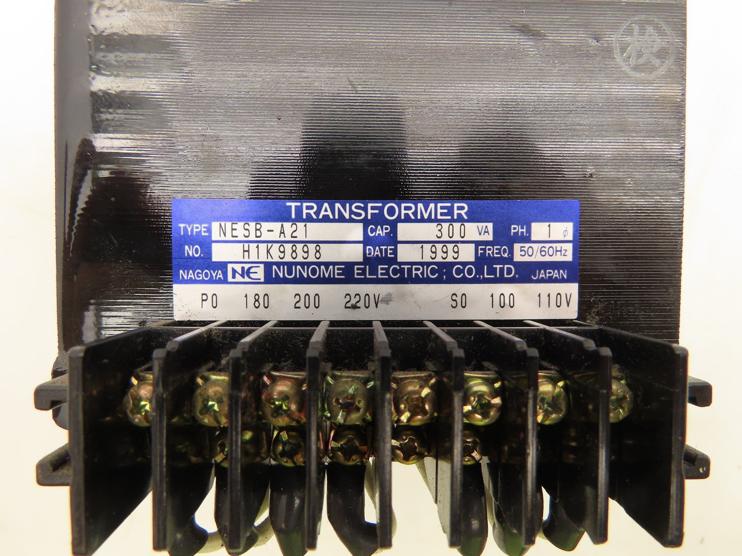 Nunome Electric NESB-A21 Industrial Transformer 1PH 200/220 PRI 100/110 SEC