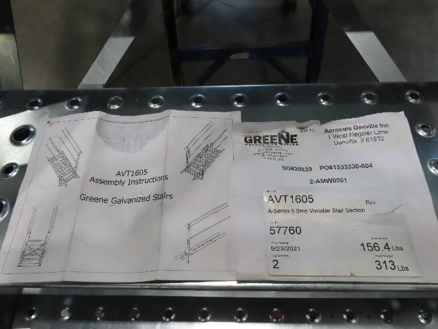 Greene Galvanized Stairs A-Series 5-Step Stair Section Farm Grain Bin 30" Steps