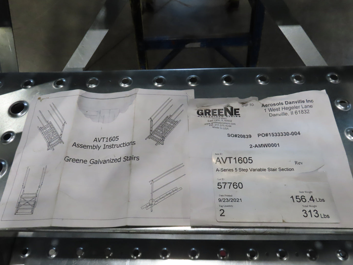 Greene Galvanized Stairs A-Series 5-Step Stair Section Farm Grain Bin 30" Steps