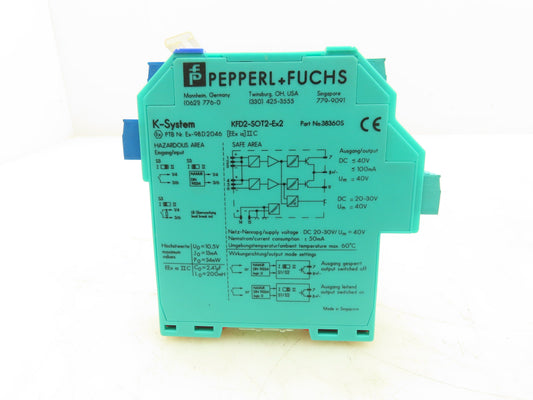 Pepper Fuchs KFDS-SOT2-Ex2 Switch Amplifier 2-Channel Isolated 20-30VDC