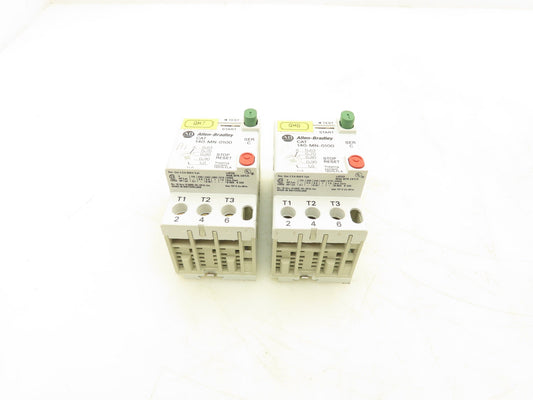 Allen Bradley 140-MN-0100 Manual Motor Starter 600V 2.5A 3 Phase Lot Of 2