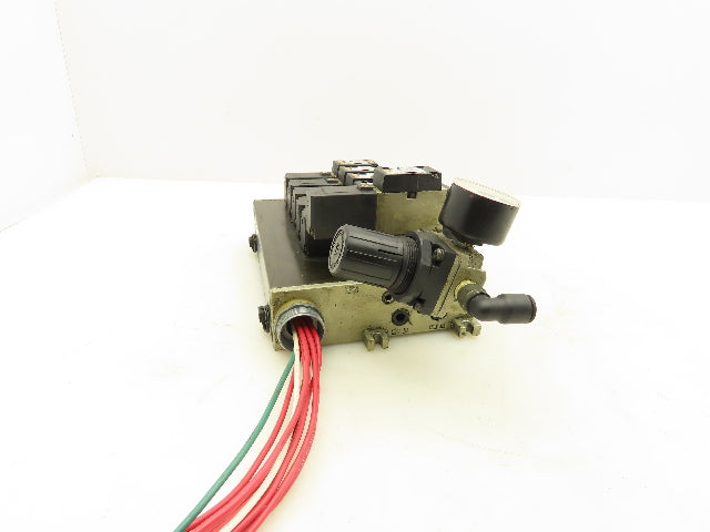 SMC NVFS2200 NVFS2100 Pneumatic 5/2 Solenoid Valves on 6-Station Manifold 24VDC
