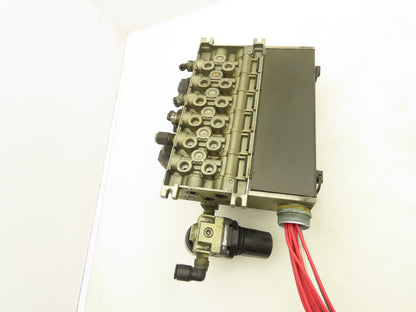 SMC NVFS2200 NVFS2100 Pneumatic 5/2 Solenoid Valves on 6-Station Manifold 24VDC