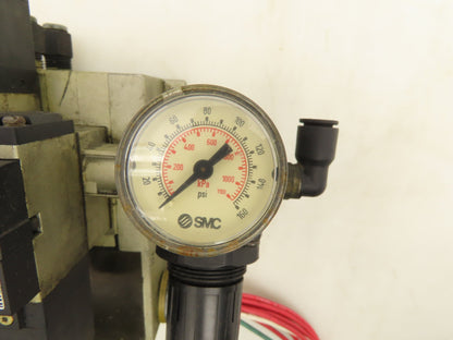 SMC NVFS2200 NVFS2100 Pneumatic 5/2 Solenoid Valves on 6-Station Manifold 24VDC