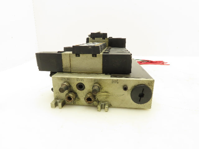 SMC NVFS2200 NVFS2100 Pneumatic 5/2 Solenoid Valves on 6-Station Manifold 24VDC
