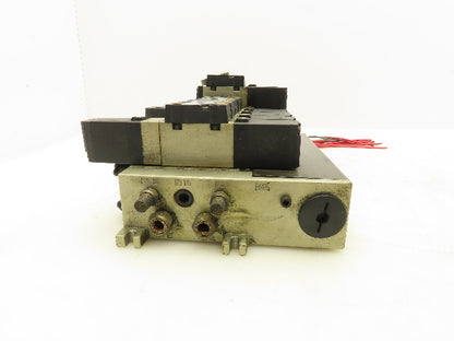 SMC NVFS2200 NVFS2100 Pneumatic 5/2 Solenoid Valves on 6-Station Manifold 24VDC