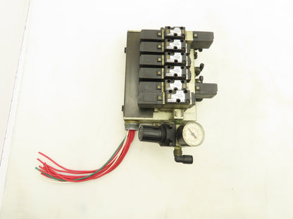 SMC NVFS2200 NVFS2100 Pneumatic 5/2 Solenoid Valves on 6-Station Manifold 24VDC