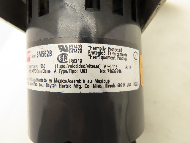 Dayton 3M562B HVAC Fan Motor with 10" Fan 115V Single Speed 1550rpm