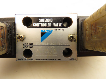 Daikin KSO-G02-2CA-30-CL Hydraulic Directional Control Solenoid Valve 110V
