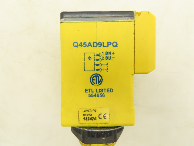 Banner Q45AD9LPQ Reflective Plate Photoelectric Sensor 5-15VDC 4 Pin