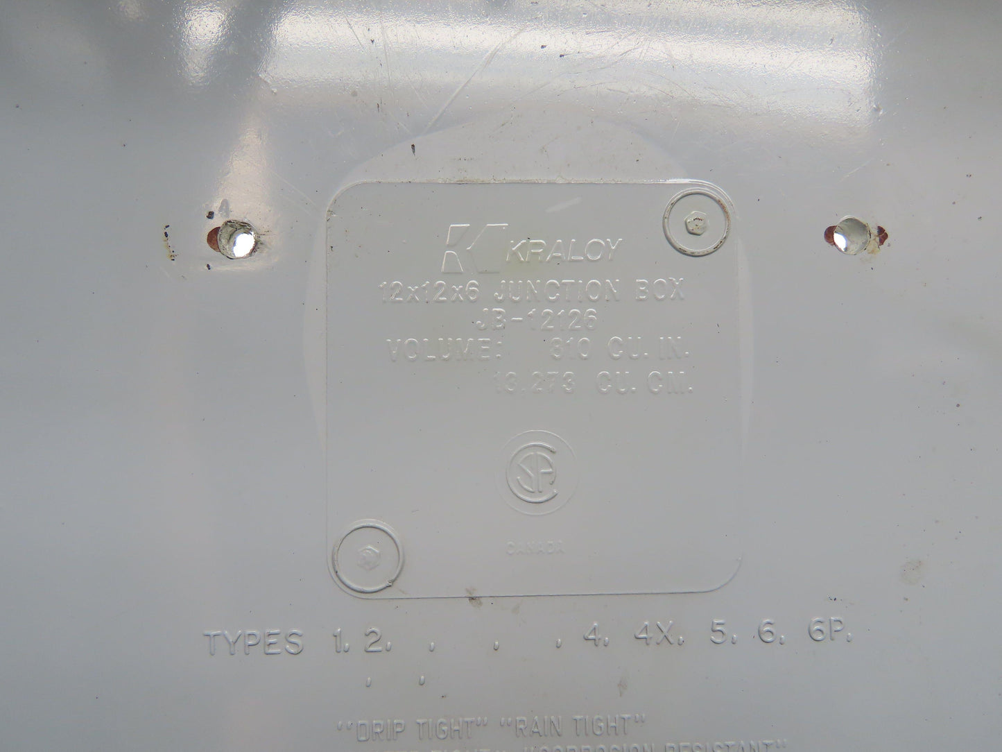 Kraloy JB-12126 Electrical Enclosure 12x12x6" PVC Pull Box
