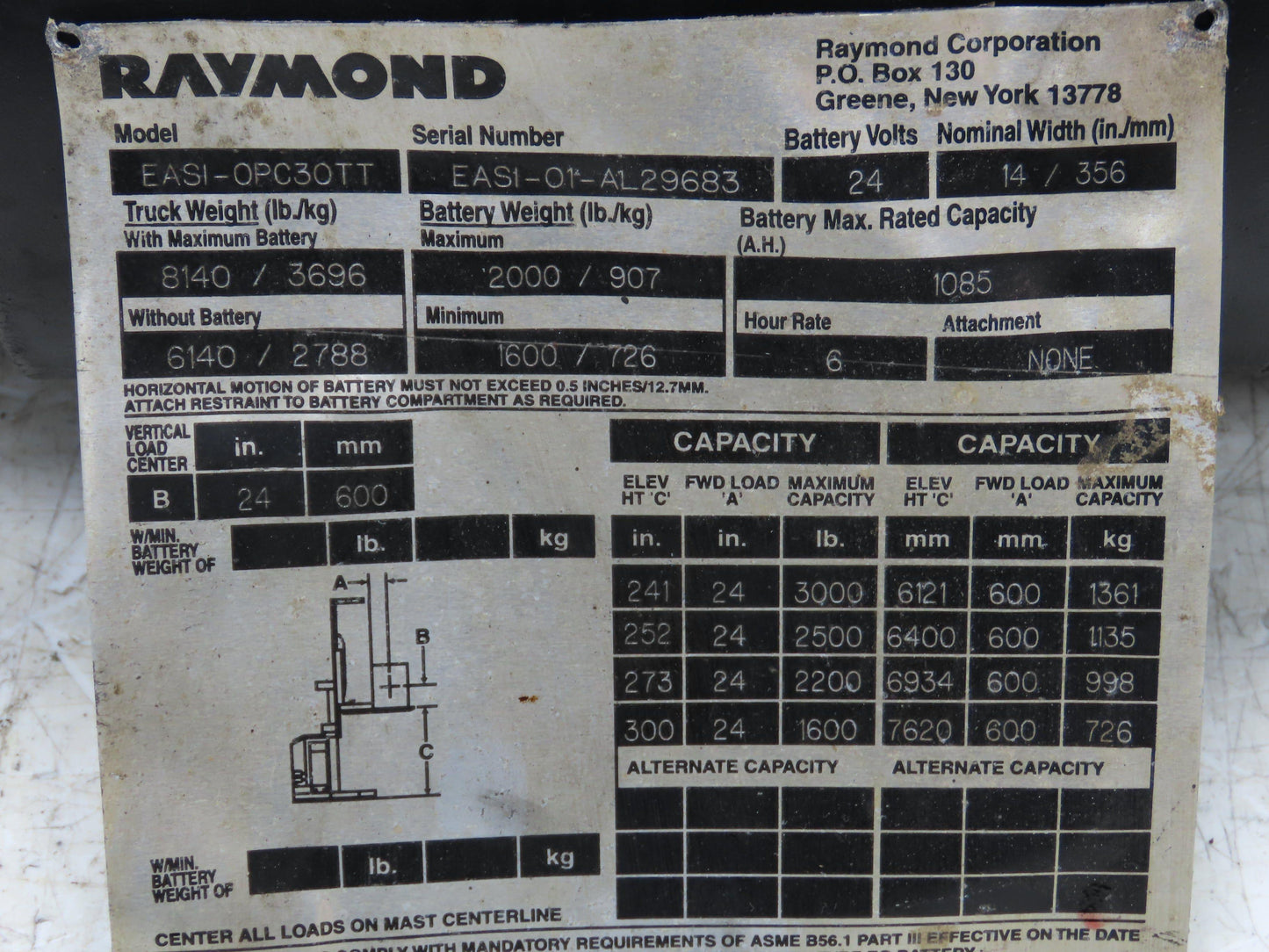 Raymond 570-235/100 EASI-OPC30TT Order Picker Forklift Hydraulic Pump Motor