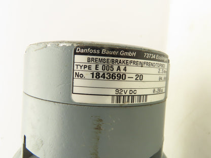 Bauer M1843690-25 Gearmotor 91RPM 17.73:1  0.55kw 208Delta 3Ph 21Nm DC Brake