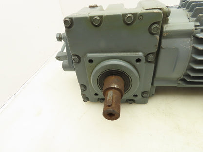 Bauer M1843690-25 Gearmotor 91RPM 17.73:1  0.55kw 208Delta 3Ph 21Nm DC Brake