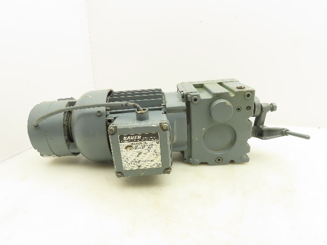 Bauer M1843690-25 Gearmotor 91RPM 17.73:1  0.55kw 208Delta 3Ph 21Nm DC Brake
