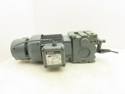 Bauer M1843690-25 Gearmotor 91RPM 17.73:1  0.55kw 208Delta 3Ph 21Nm DC Brake